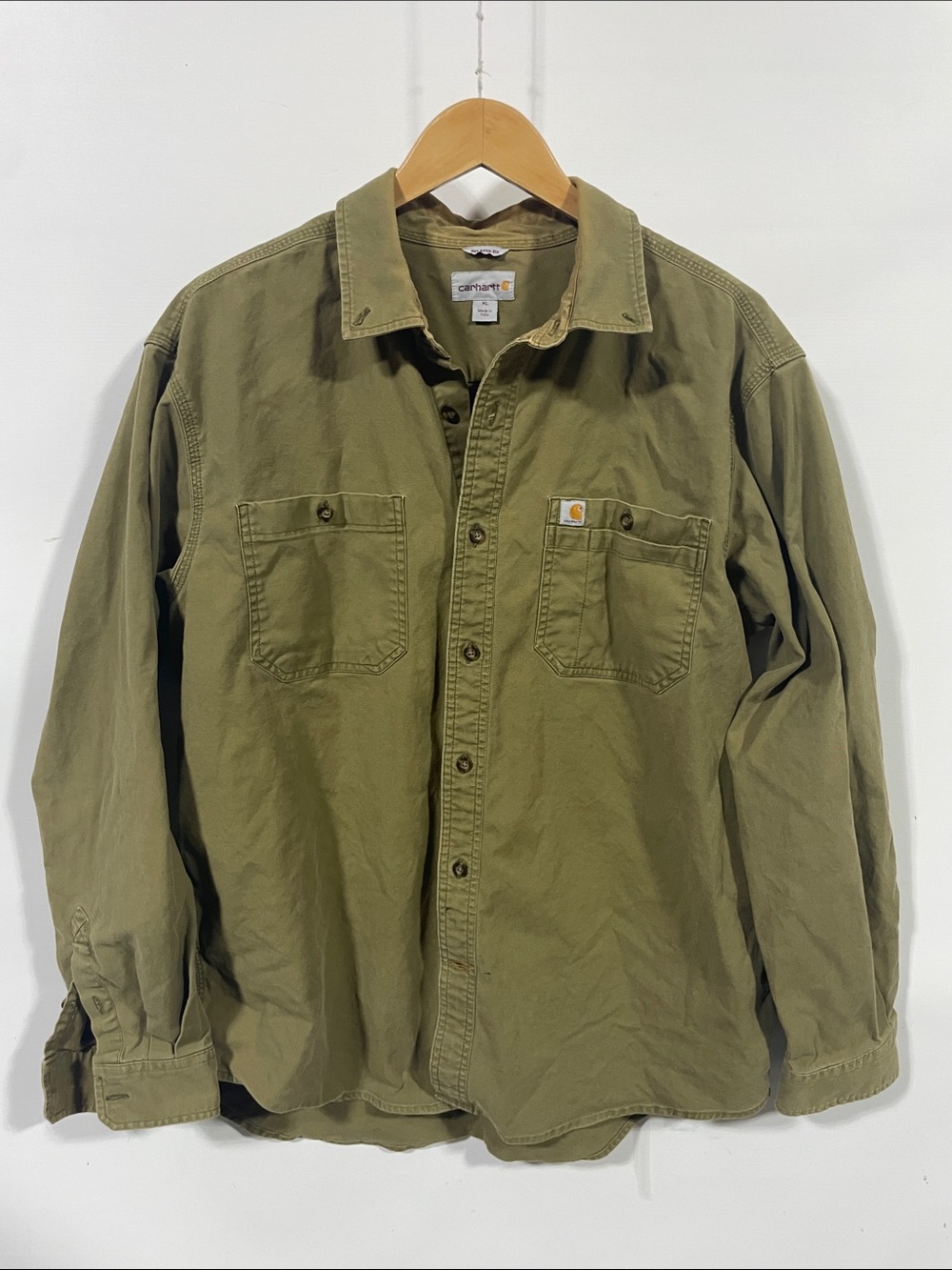Carhartt Olive Green Lightweight Shirt Jacket